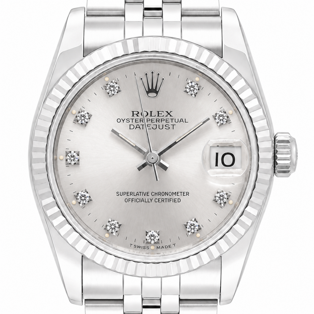 Rolex Datejust 31MM 68274 Silver Diamond Dial Watch